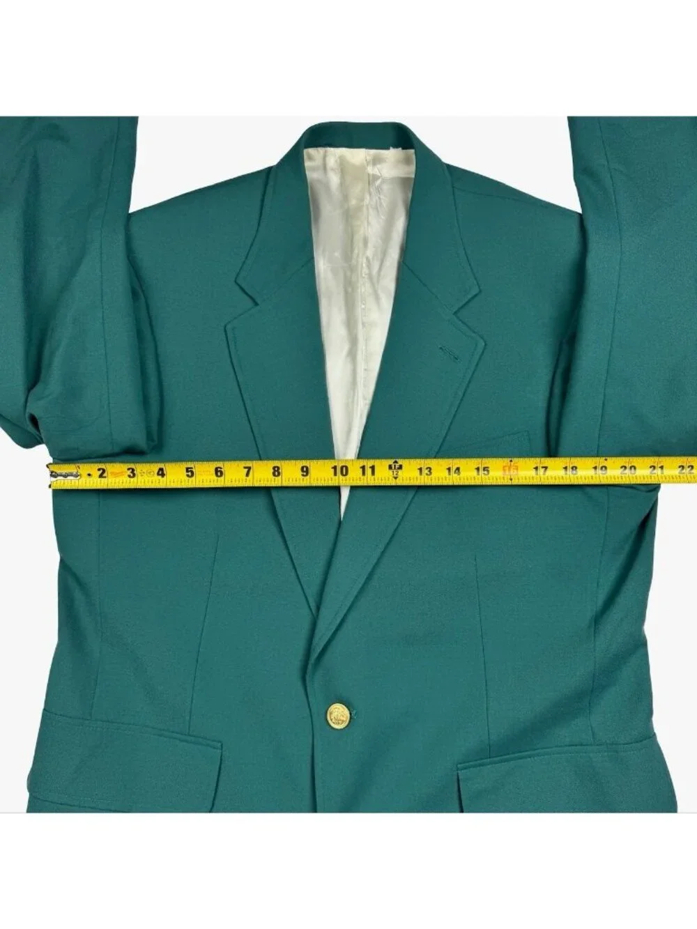 VTG Lands' End Men’s 100% Wool Gold Button Blazer Green • 42R